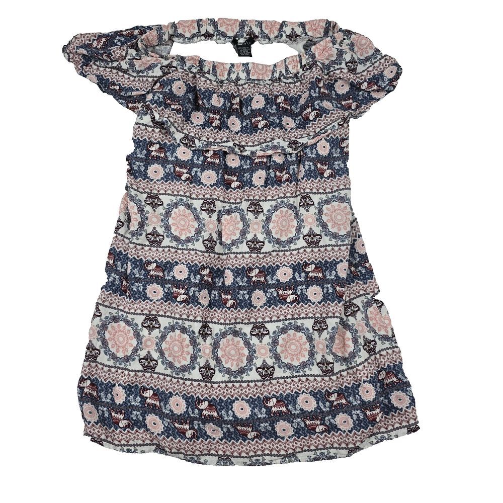 Rue 21 Off The Shoulder Women's Size XS Mini Dress Elephant Print Lined